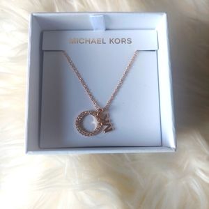 Michael kors rose gold necklace